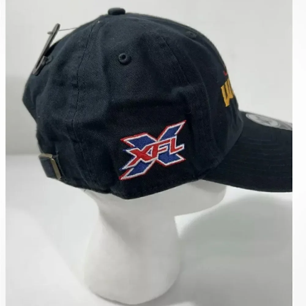 NWY ‘47 XFL Los Angeles Wildcats Football Black Adjustable Baseball Cap Hat